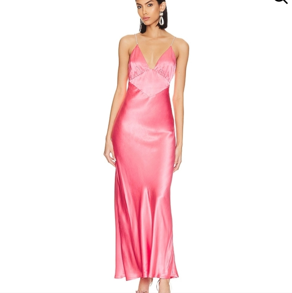 NWT Bardot Capri Diamonte Slip dress in pink melon color